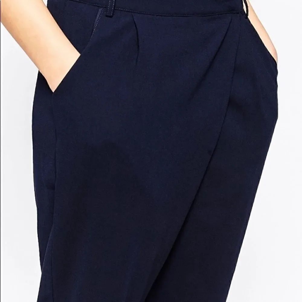 Greylin navy blue wrap front pant